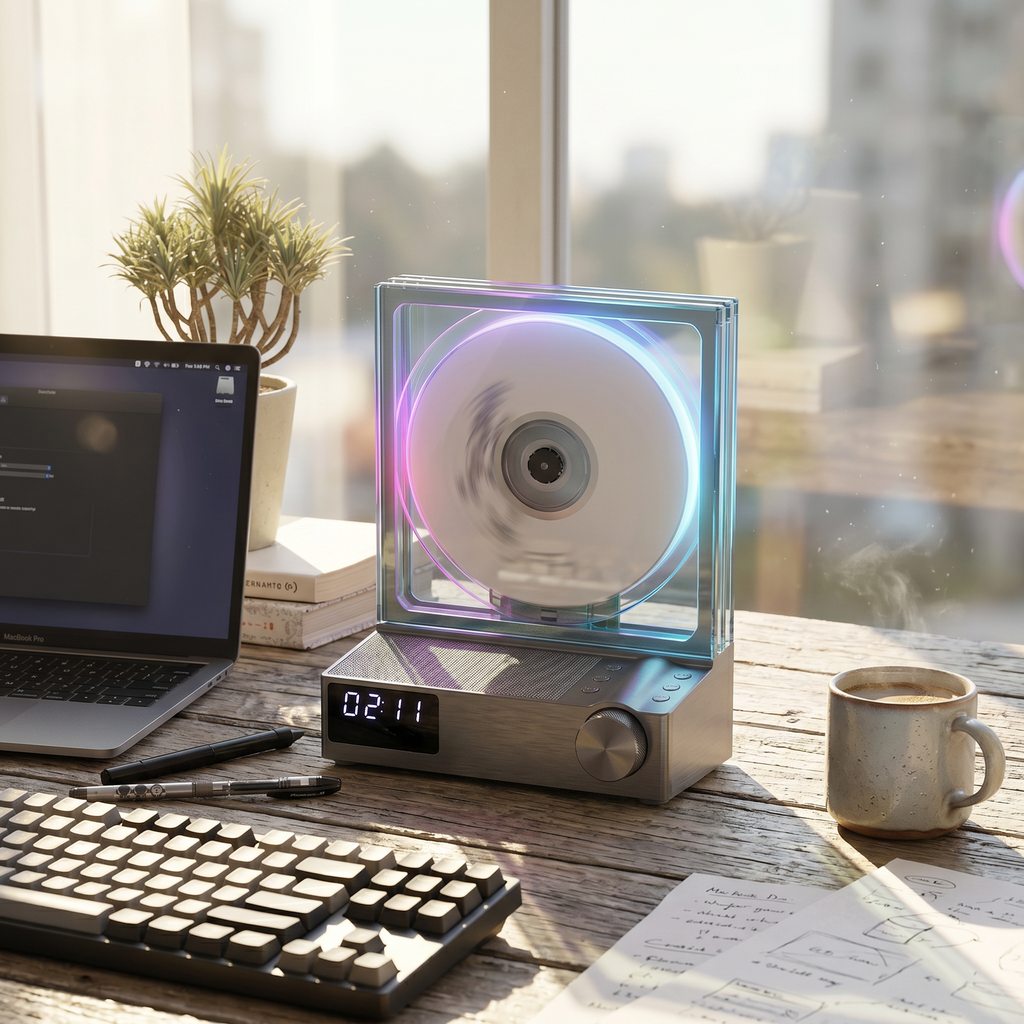 Retro CD Player CD Player Vertical — Bluetooth + RGB